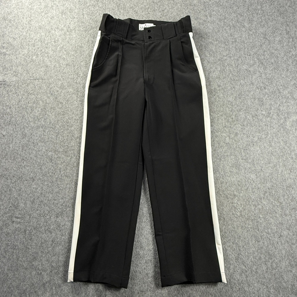 Smitty Black Mens Pants 32x28 Football Referee Official's White Side Stripe